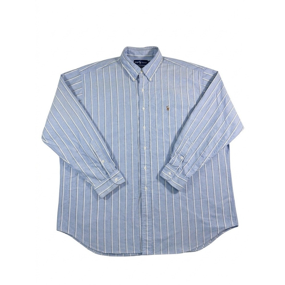 Ralph Lauren Blake Men's XL Striped Button Down Shirt 100% Cotton Long Sleeve